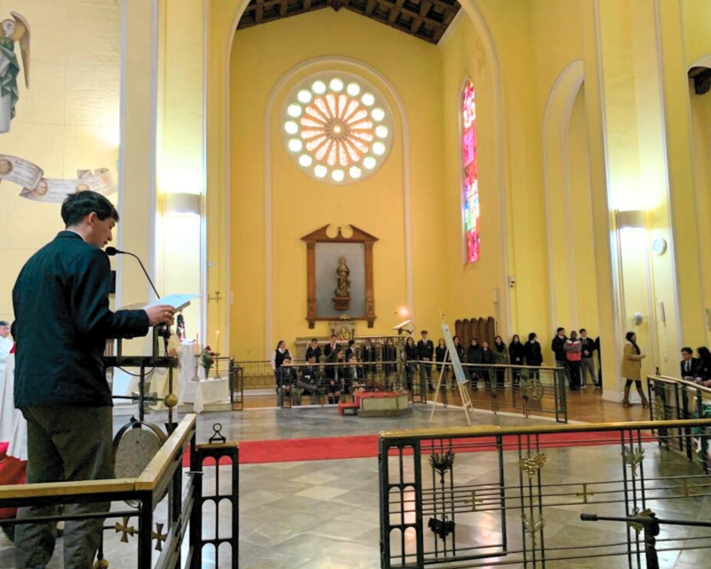 Estudiantes salesianos participan de la Eucaristía en la Catedral Metropolitana de Concepción en Honor al Día de la Solidaridad